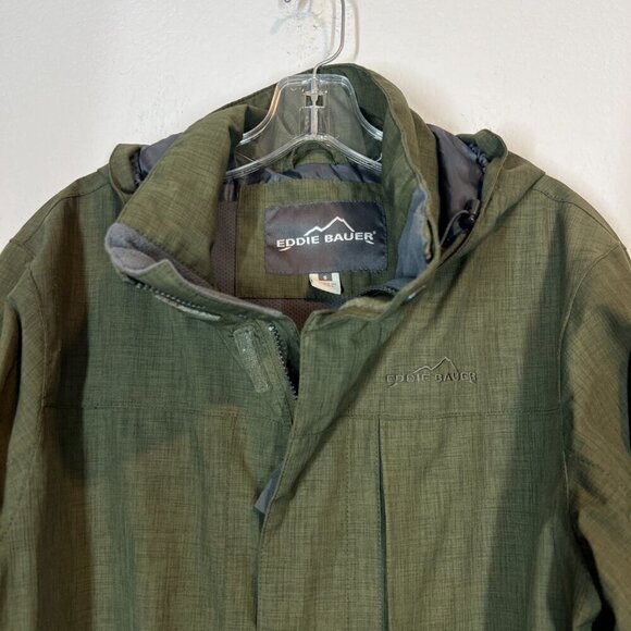 Eddie Bauer Jacket Green Full Zip Hood Small - Picture 4 of 10